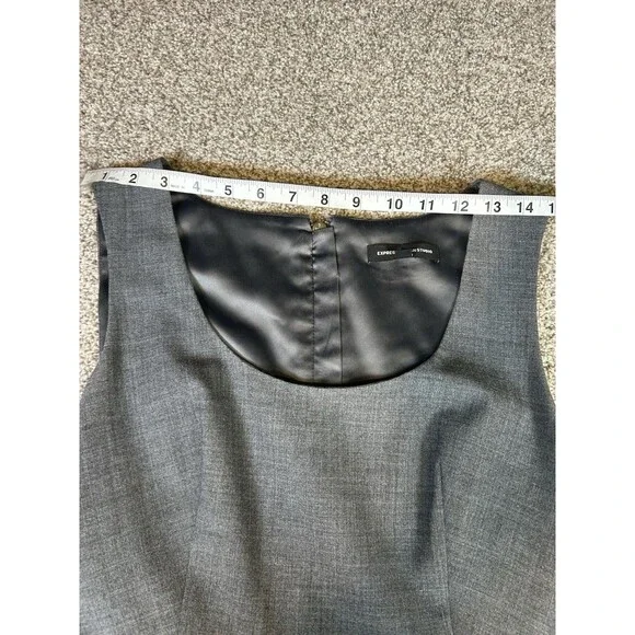 Express Design Studio Charcoal Gray Career Professional Dress 8 ♾ lined - Picture 4 of 6